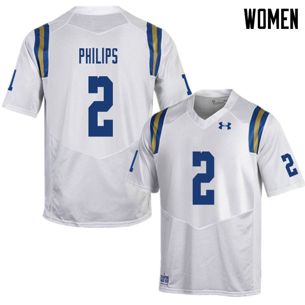 Women #2 Kyle Philips UCLA Bruins College Football Jerseys Sale-White - Click Image to Close